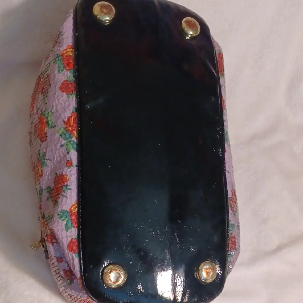 Betsey Johnson Purple and Red Travel Bag Floral Design - Picture 10 of 16